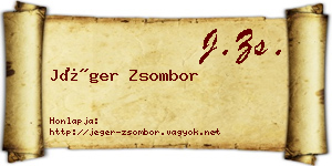 Jéger Zsombor névjegykártya